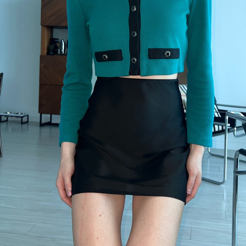 Silk mini skirt
